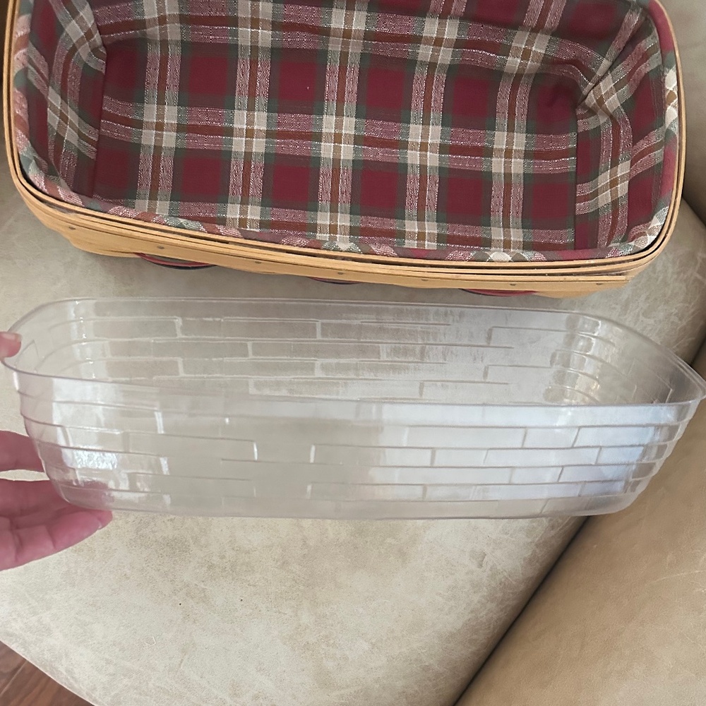 Longaberger 2001 Pumpkin Patch Basket with Lid & Bread Basket Orchard Park Plaid - Picture 12 of 16